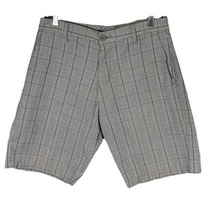 Burnside Shorts Plaid Flat Front Mens Size 32 Skater Bermuda Golf Pockets‎